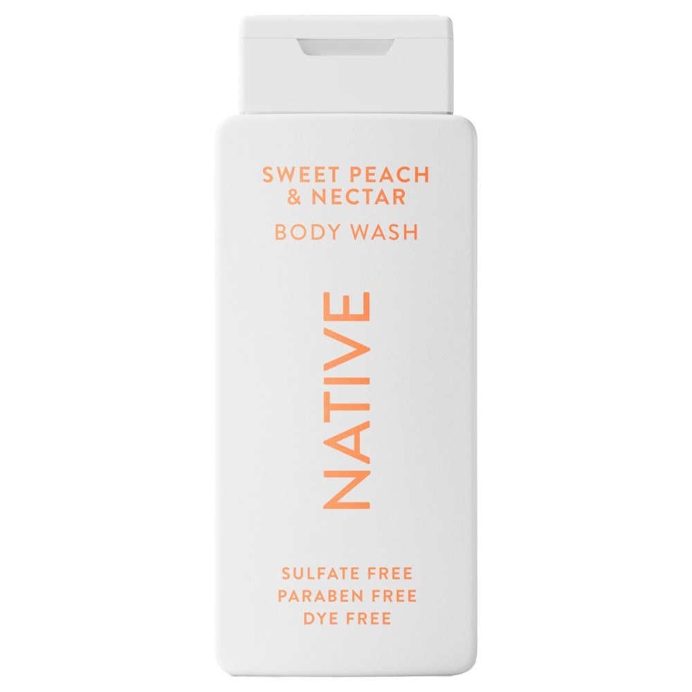 Native Body Wash Contains Naturally Derived Ingredients | For Women & Men, Sulfate, Paraben, & Dye Free Leaving Skin Soft and Hydrating | Sweet Peach & Nectar 18 oz