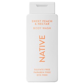 Native Body Wash Contains Naturally Derived Ingredients | For Women & Men, Sulfate, Paraben, & Dye Free Leaving Skin Soft and Hydrating | Sweet Peach & Nectar 18 oz