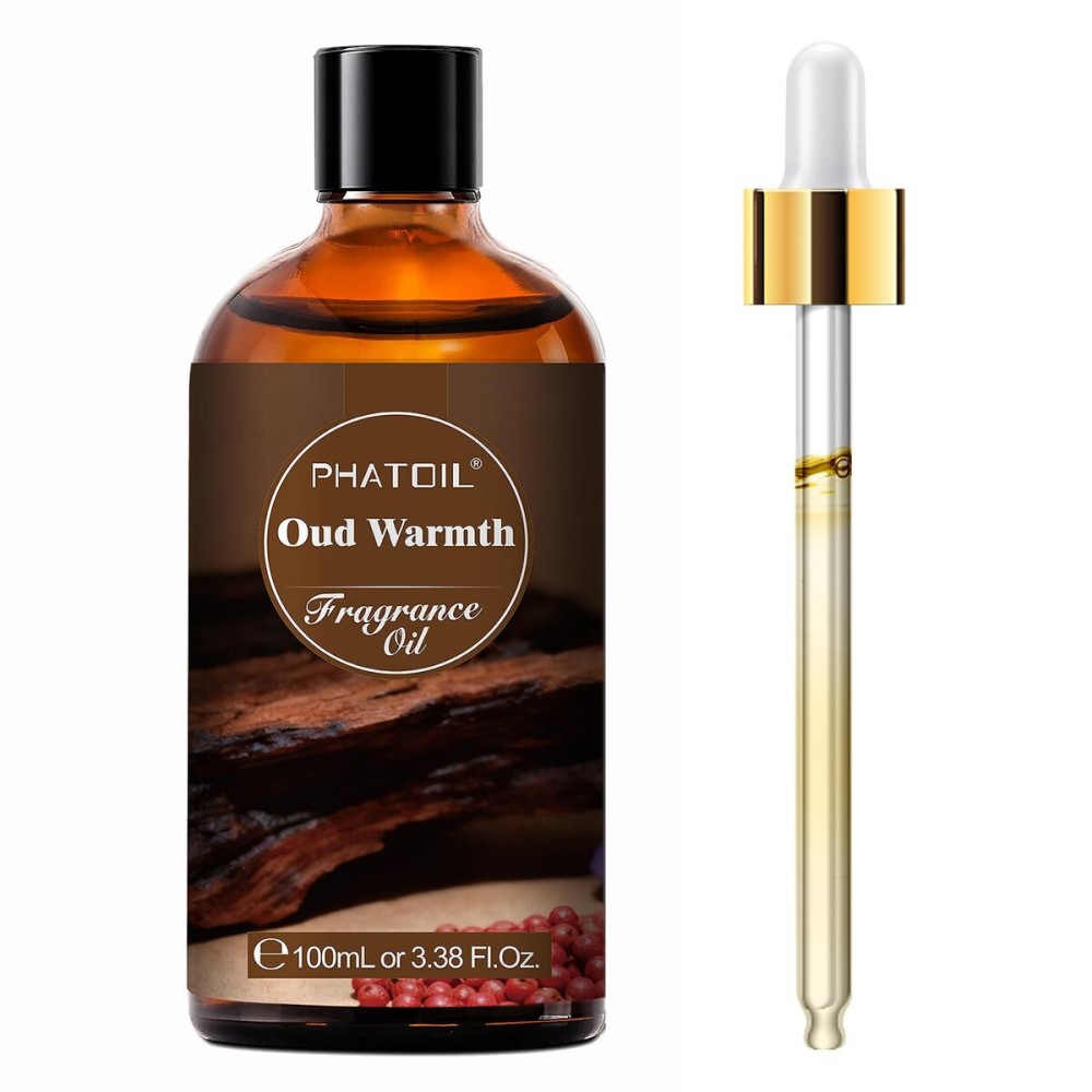 PHATOIL 3.38FL.OZ Oud Warmth Fragrance Oils for Aromatherapy, Essential Oils for Diffusers for Home, Perfect for Diffuser, Yoga, Skin Care, DIY Candle and Soap Making - 100ml