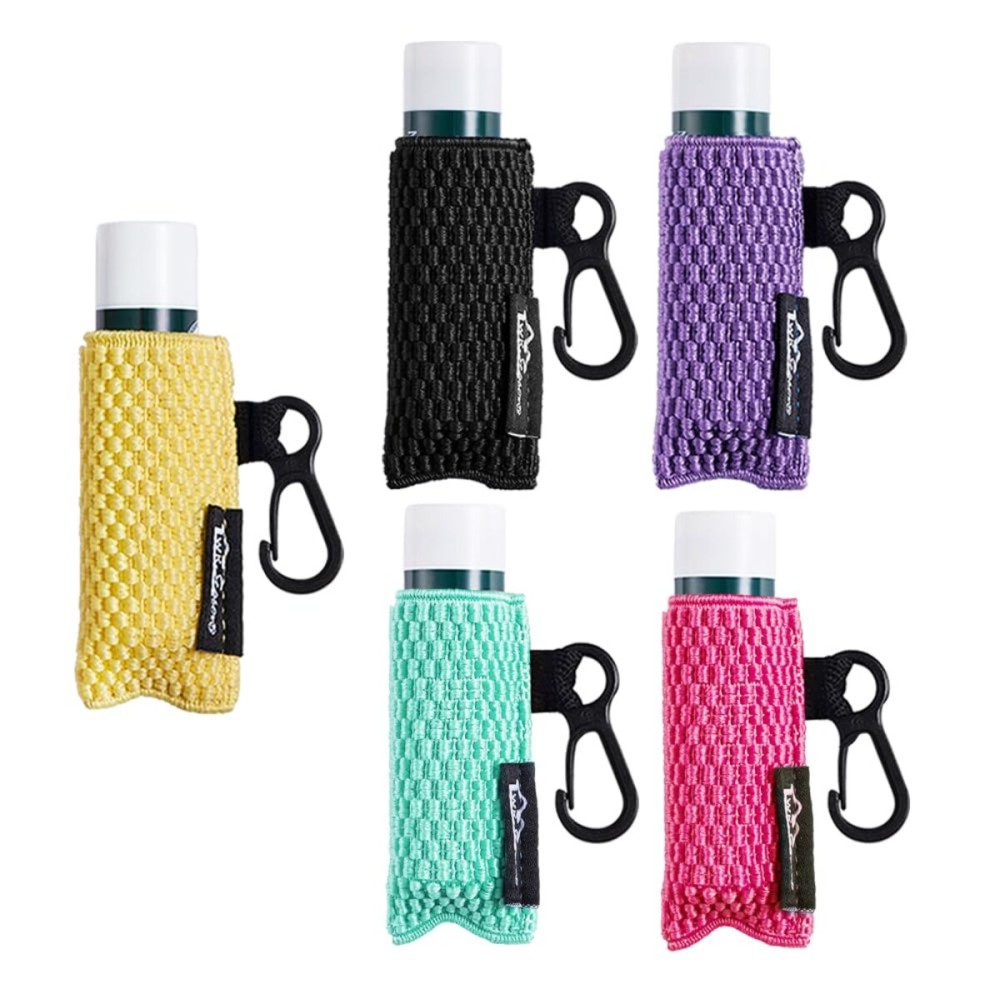 WK IEASON Lip Balm Holder Keychain 5pcs Clip on Lipstick Keychain Sleeves Holder Pouch Tight-Knit Elastic Lip Gloss Holder