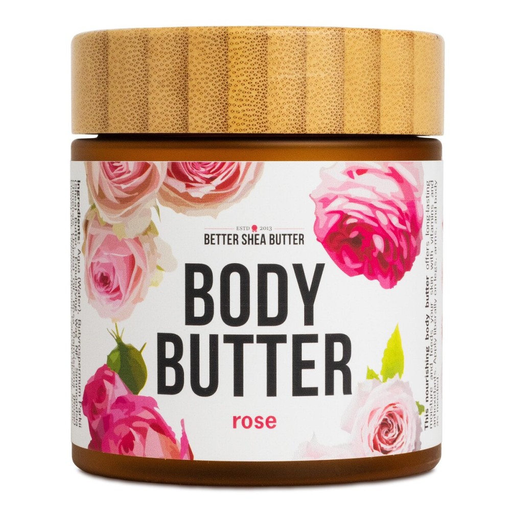 Rose Body Butter for Dry Skin with Whipped Shea Butter and Pure Essential Oil | Ultra Hydrating Rose Lotion for Women | All Natural Moisturizer for Dry Skin