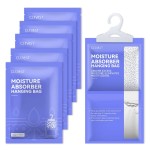 CLEVAST Moisture Absorbers Packets 5 Pack, Dehumidifier Bags for Closet, Unscented Hanging Humidity Absorber in Wardrobes, Bedrooms, Bathrooms(Net Wt. 230g/Pack)