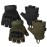 Glove Station The Combat - Fingerless Knuckle Tactical Gloves for Men - Motorcycle Gloves for Tactical Shooting, Airsoft, Hunting, Police Work and Hiking - Black and Green