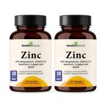 SANDHUHERBALS Zinc 30mg with Vitamin D3, Magnesium, Selenium, Vitamin B6, B7 (Biotin), Copper | Zink Supplement for Men & Women, Chelated Zinc Immune, Skin, Hair Support | 120 Capsules (Pack of 2)