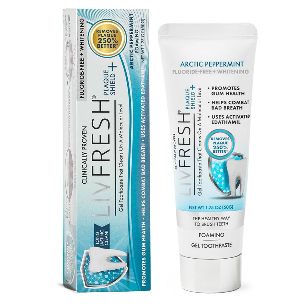 LIVFRESH Toothpaste Gel, Clinically Proven to Remove Plaque 250% Better, Improves Gum Health 190% Better, Reduces Tartar Buildup, Fights Bad Breath, Lasting Cooling Effect, SLS Free, Arctic Peppermint