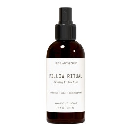 Muse Apothecary Pillow Ritual - Aromatic, Calming and Relaxing Pillow Mist, Linen and Fabric Spray - Infused with Natural Aromatherapy Essential Oils - 8 oz, Tonka Bean + Amber + Warm Cedarwood