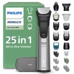 Norelco Philips All-in-One 9000 Series 25-Piece Trimmer - Electric Shaver and Clipper for Face, Beard, Head & Body, Self-Sharpening Full Metal Blades, 27 Length Settings (0.5-20 mm), MG9580/40