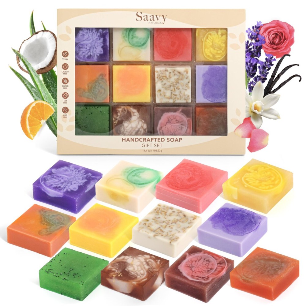 Saavy Naturals Artisan Soap Pack (12 Square Pack)