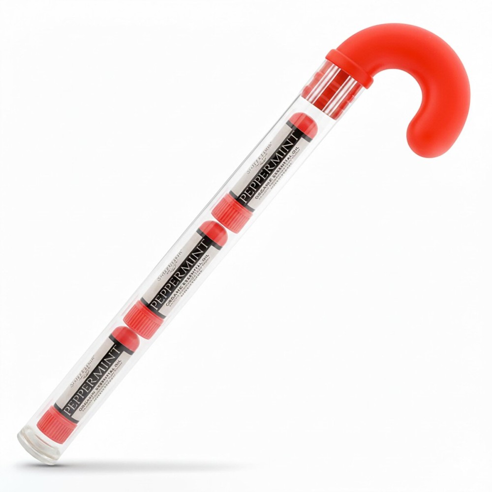 SniffElixir 3 Pack Candy Cane Stocking Stuffer - Peppermint Aromatherapy Nasal Inhalers for Headache, Nausea, & Motion Sickness Relief - Made with Organic Essential Oils - Natural Holiday Gift