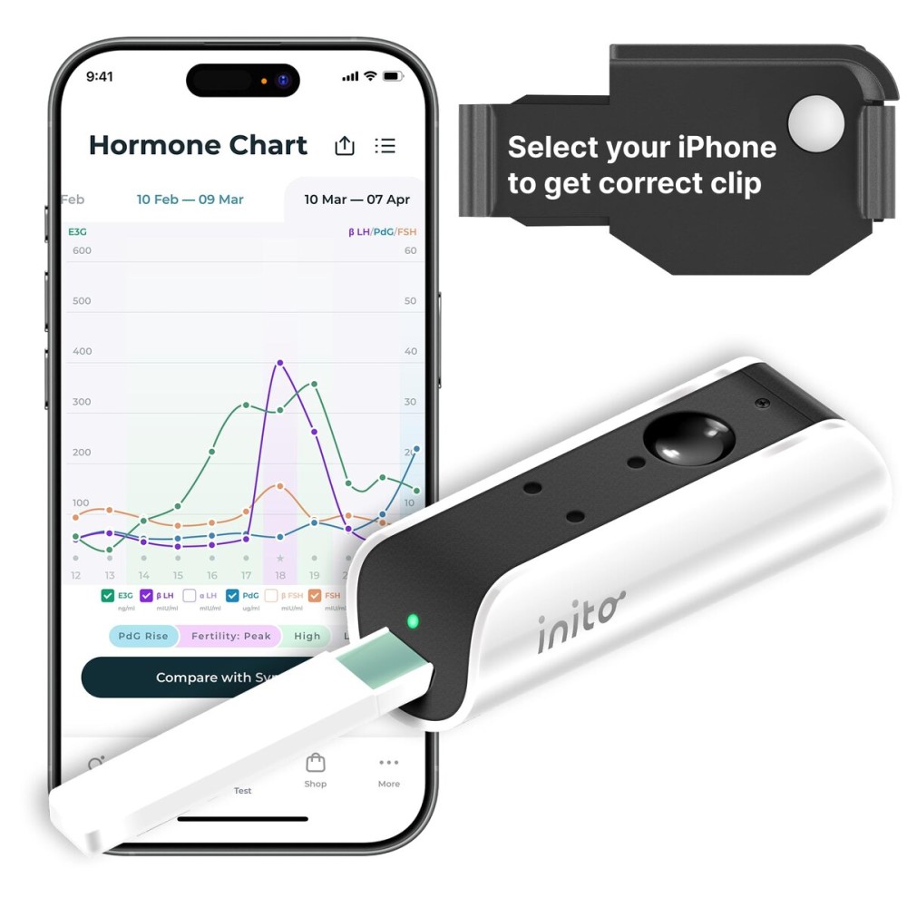 Inito Fertility Monitor & Hormone Tracker for Women | Track and Confirm Ovulation | Measures Estrogen, LH, PdG, FSH | Includes 15 Strips + Free app (Compatible with iPhone 17 Pro)
