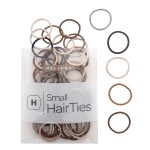 Heliums Small Hair Ties - Mix - No Damage Mini 1 Inch Reusable 2mm Elastics for Thin Hair and Kids, Neutral Ponytail Holders - 48 Count (Neutrals Mix)