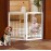 ZJSF Freestanding Foldable Dog Gate - Extra Wide Wooden White Puppy Gate - 2 Panels Pet Fence